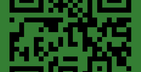 Ausschnitt eines QR-Codes auf grünen Hintergrund